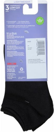 Hanes® Comfort Low Cut Socks - Black/Pink Perspective: back