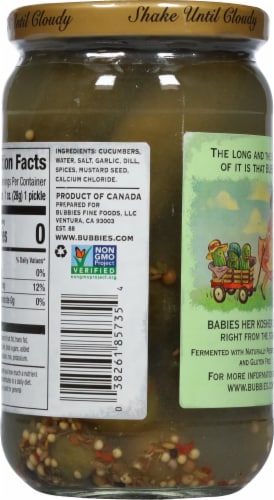 Bubbies® Baby Kosher Dill Pickles Perspective: back