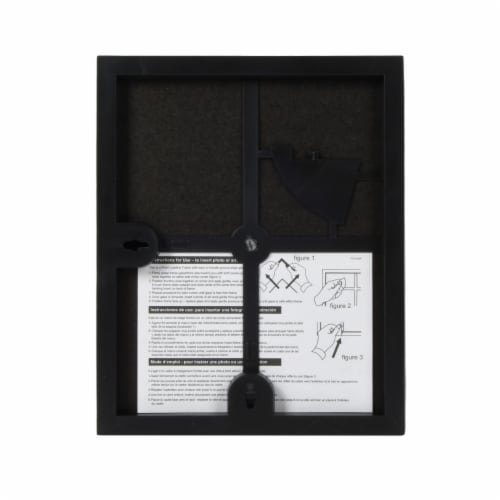 Snap® 8x10 Matted 2 Opening Front Load Photo Frame - Black Perspective: back