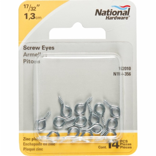 National #216-1/2 Zinc Small Screw Eye (14 Ct.) N118356 Perspective: back