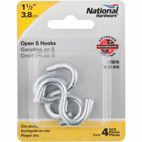 National 1-1/2 In. Zinc Heavy Open S Hook (4 Ct.) N121616, 1 - Gerbes Super  Markets