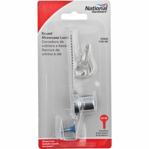 National 4-1/2 In. Chrome Keyed Showcase Lock - Keyed Alike N185306 Perspective: back