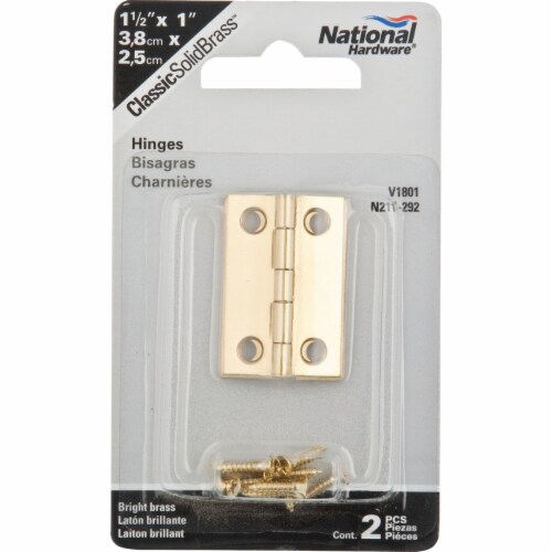 National 1-1/2 In. x 1 In. Medium Clear Coat Decorative Hinge N211292 Perspective: back