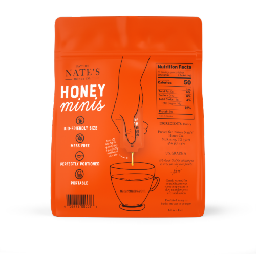 Nature Nate's® Raw & Unfiltered Honey Minis Perspective: back