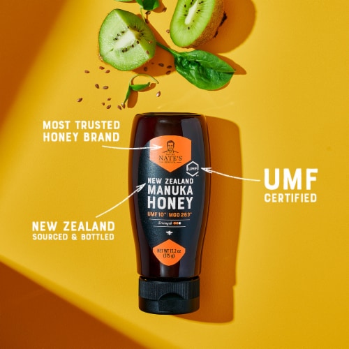Nature Nate's® Raw Manuka Honey New Zealand MGO 263+ UMF™ Certified 10+ Perspective: back