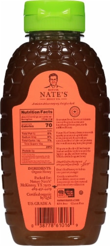 Nature Nate's® 100% Pure Organic Raw & Unfiltered Honey Perspective: back