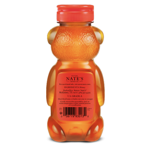Nature Nate's Classic Raw and Unfiltered Honey Bear Perspective: back