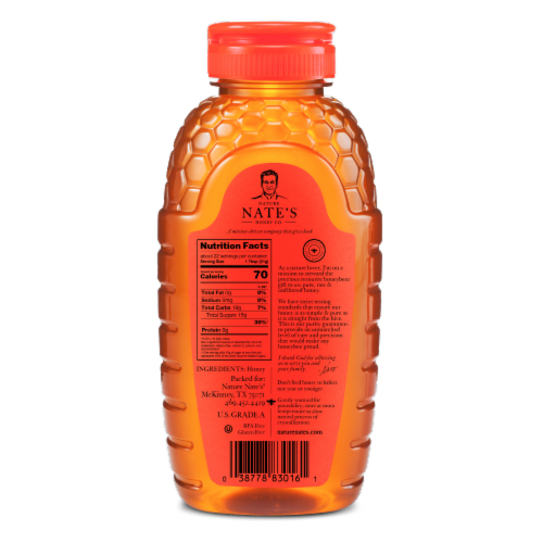 Nature Nate's® 100% Pure Raw & Unfiltered Honey Perspective: back