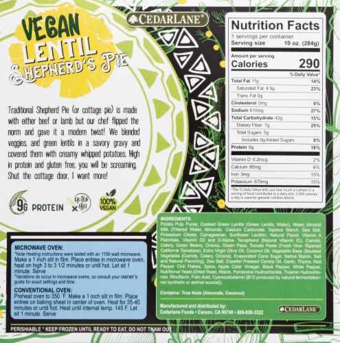 CedarLane® Vegan Lentil Shepherd's Pie Perspective: back