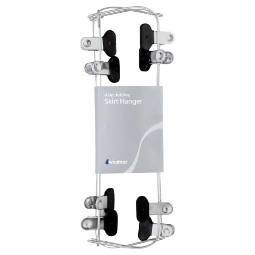 Whitmor 4 Tier Folding Skirt Hanger - Ebony Chrome Perspective: back