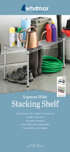 Whitmor Supreme Wide Stacking Shelf - Chrome Perspective: back