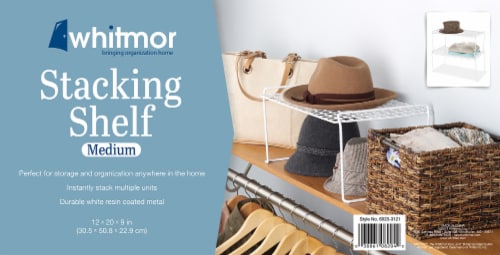 Whitmor Medium Stacking Shelf - White Perspective: back