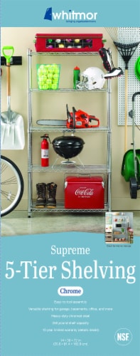Whitmor Supreme 5-Tier Shelving - Chrome Perspective: back