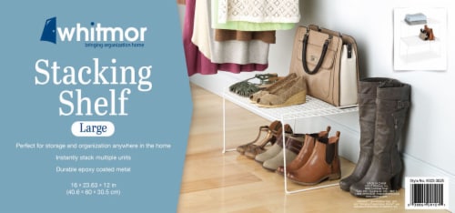 Whitmor Large Stacking Shelf - White Perspective: back