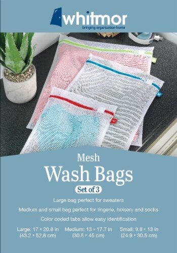 Whitmor Mesh Wash Bags - White, 3 pc - Harris Teeter