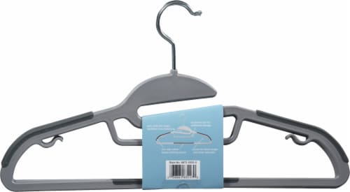 Whitmor Slim Sure-Grip® Plastic Hangers - White/Gray, 10 pk - Kroger