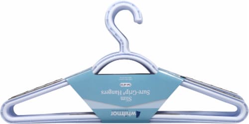 Whitmor Slim Sure-Grip® Plastic Hangers - White/Gray Perspective: back