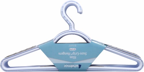 Whitmor Slim Sure-Grip® Plastic Hangers - White/Gray Perspective: back