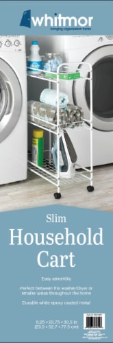 Whitmor Slim Household Cart - White Perspective: back