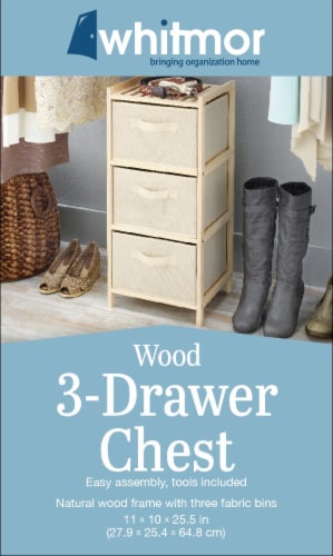 Whitmor 3-Drawer Storage Chest - Cream Perspective: back