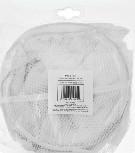 Whitmor Pop & Fold Laundry Hamper - White Perspective: back