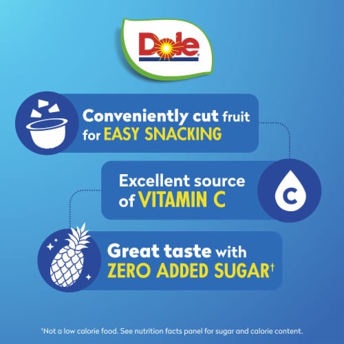 Dole® Fruit Bowls® Pineapple Tidbits With No Sugar Added Cups Perspective: back