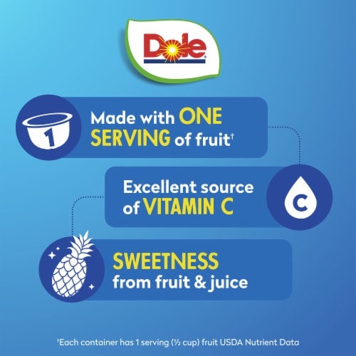 Dole® Fruit Bowls® Pineapple Tidbits In 100% Pineapple Juice Cups