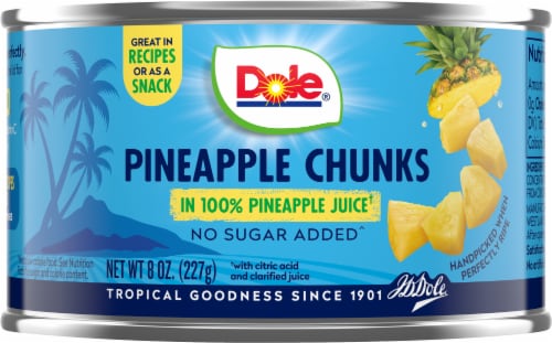 Dole® Canned Pineapple Chunks Fruit In 100% Pineapple Juice Perspective: back