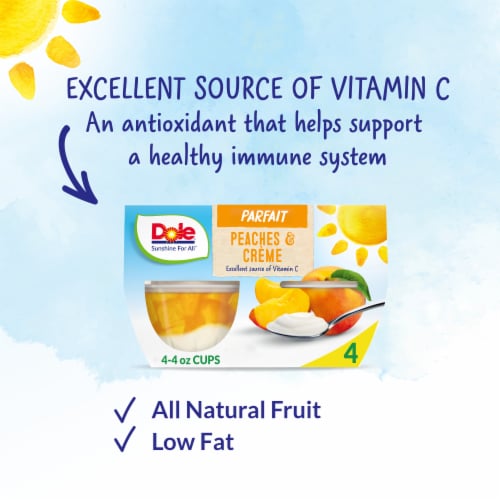 Dole® Fruit Bowls® Peaches & Crème Parfait Cups Perspective: back