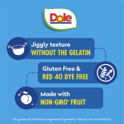 Dole® Fruit Bowls® Peaches in Strawberry Flavored Gel Fruit Cups Perspective: back