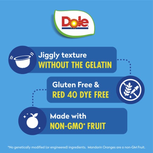 Dole® Fruit Bowls® Mandarins in Orange Flavored Gel Cups Perspective: back