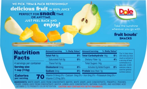 Dole® Mixed Fruit in 100% Fruit Juice Perspective: back
