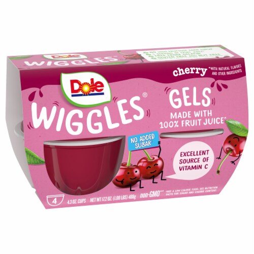 Dole® Wiggles™ Cherry Fruit Juice Gels Perspective: back