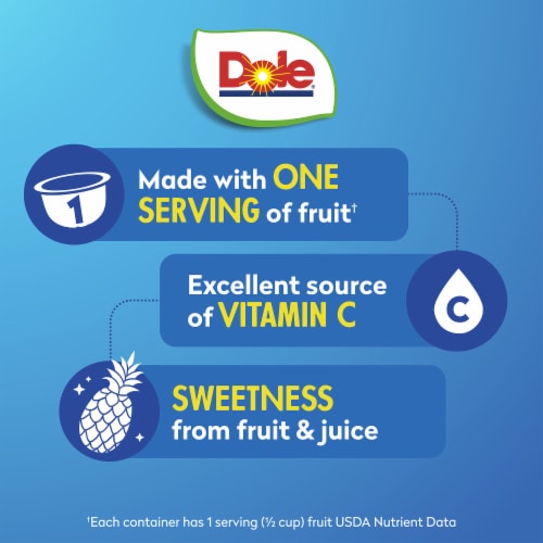 Dole® Pineapple Paradise™ Pineapple Tidbits In 100% Juice Perspective: back