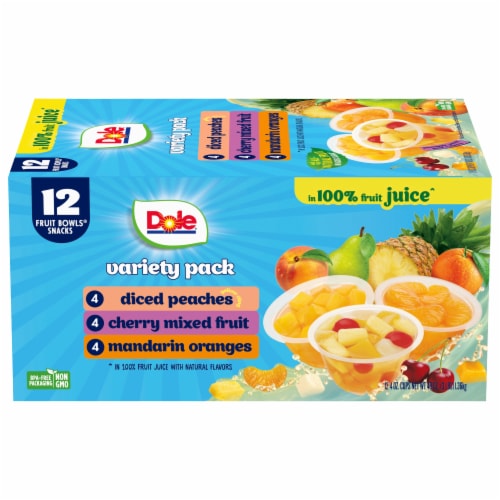 Dole® Fruit Bowls® in 100% Juice Cups Variety Pack Perspective: back