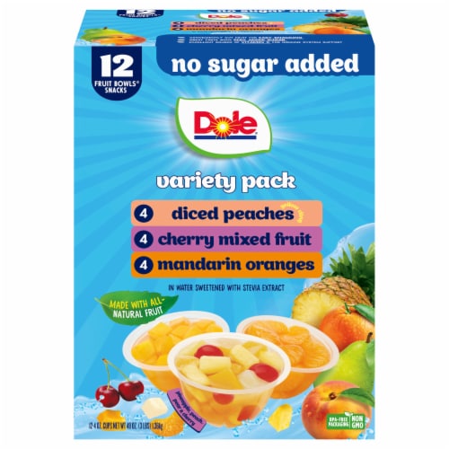Dole® Fruit Bowls® Variety Pack With No Sugar Added Cups Perspective: back