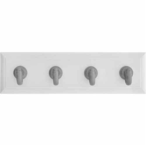 Hillman High and Mighty 10 Lb. Capacity White Key Rail with Silver Hooks 515812 Perspective: back