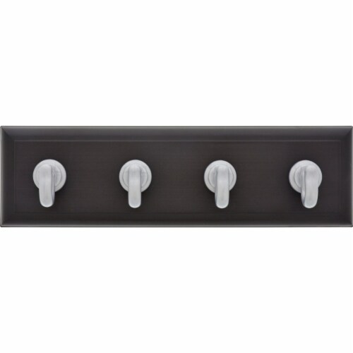 Hillman High and Mighty 10 Lb. Capacity Black Key Rail with Silver Hooks 515813 Perspective: back