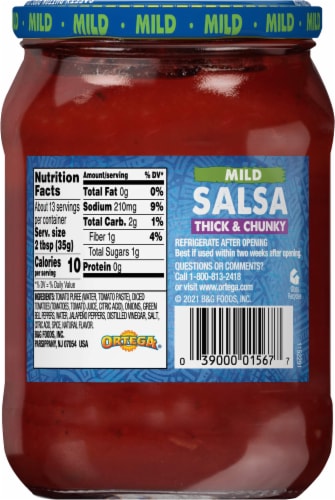 Ortega Mild Thick & Chunky Salsa Perspective: back