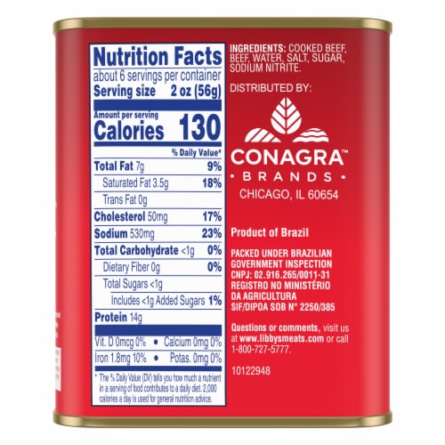 Libby's Corned Beef Canned Meat Perspective: back