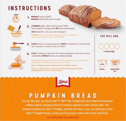 Libby's® Classic Pumpkin Bread Kit with Icing Perspective: back