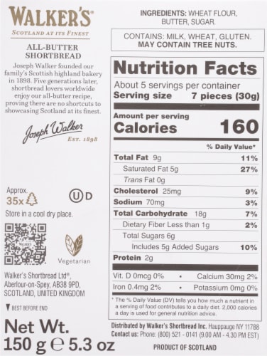 Walker's® Pure Butter Mini Shortbread Christmas Tree Cookies Perspective: back