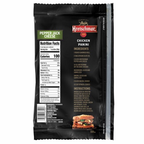 Kretschmar Premium Deli Pre-Sliced Pepper Jack Cheese Perspective: back
