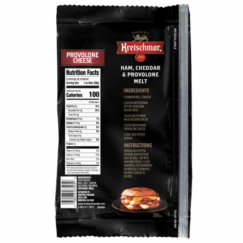 Kretschmar Premium Deli Pre Sliced Provolone Cheese, 8 oz Perspective: back
