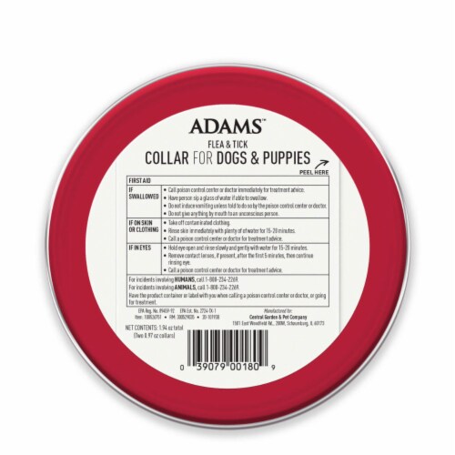 Adams Flea & Tick Collar For Dogs & Puppies Perspective: back