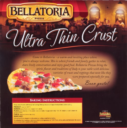 Bellatoria® Ultra Thin Crust Sweet Italian Sausage Pizza Perspective: back