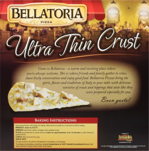 Bellatoria® Garlic Chicken Alfredo Ultra Thin Crust Frozen Pizza Perspective: back