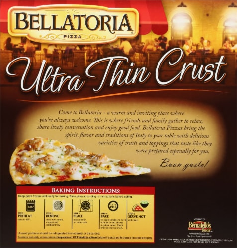 Bellatoria® Sausage Italia Ultra Thin Crust Frozen Pizza Perspective: back