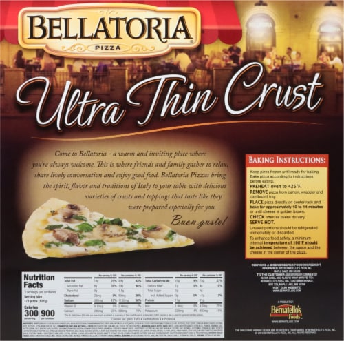 Bellatoria® Roasted Mushroom ‘N Spinach Ultra Thin Crust Frozen Pizza