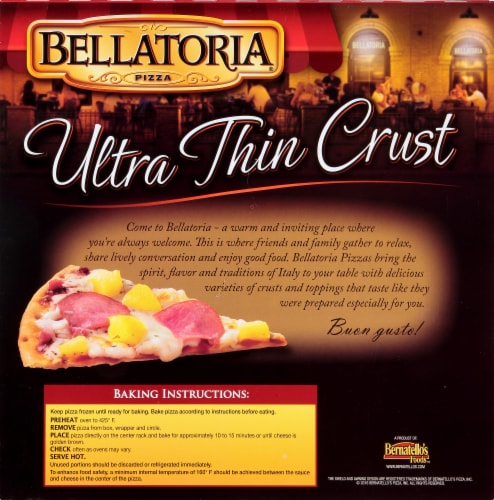 Bellatoria® Hawaiian Style BBQ Ultra Thin Crust Frozen Pizza Perspective: back